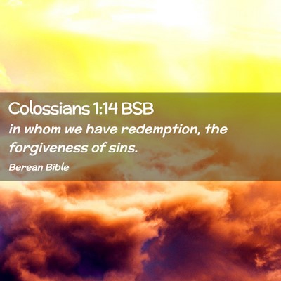 Picture 02 - Colossians 1:14 BSB - in whom we have redemption, the forgiveness of - Bible Verse Picture