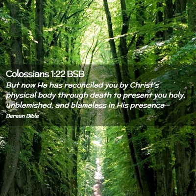 Picture 02 - Colossians 1:22 BSB - But now He has reconciled you by Christ’s - Bible Verse Picture