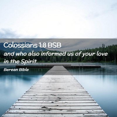Picture 02 - Colossians 1:8 BSB - and who also informed us of your love in the - Bible Verse Picture