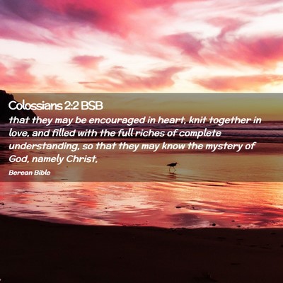 Picture 02 - Colossians 2:2 BSB - that they may be encouraged in heart, knit - Bible Verse Picture