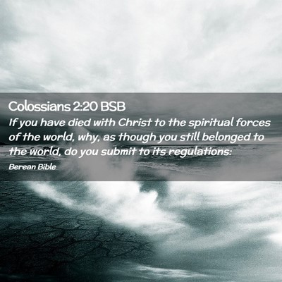 Picture 02 - Colossians 2:20 BSB - If you have died with Christ to the spiritual - Bible Verse Picture