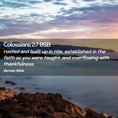 Picture 02 - Colossians 2:7 BSB - rooted and built up in Him, established in the - Bible Verse Picture