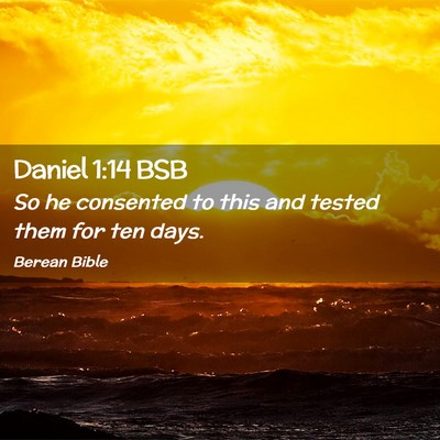 Picture 02 - Daniel 1:14 BSB - So he consented to this and tested them for ten - Bible Verse Picture