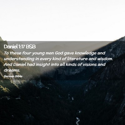 Picture 02 - Daniel 1:17 BSB - To these four young men God gave knowledge and - Bible Verse Picture