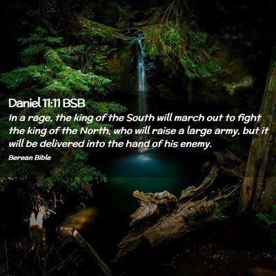 Picture 02 - Daniel 11:11 BSB - In a rage, the king of the South will march out - Bible Verse Picture