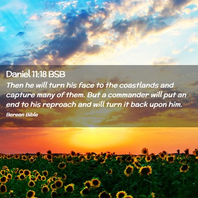 Picture 02 - Daniel 11:18 BSB - Then he will turn his face to the coastlands and - Bible Verse Picture