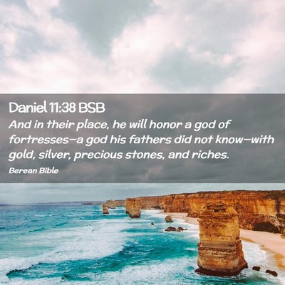 Picture 02 - Daniel 11:38 BSB - And in their place, he will honor a god of - Bible Verse Picture