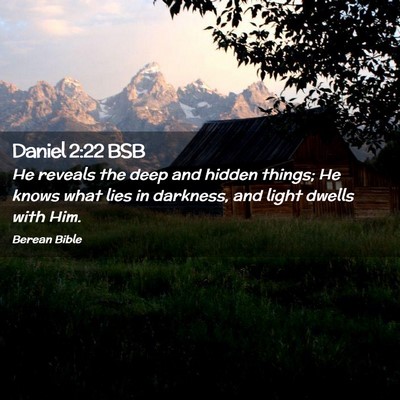Picture 02 - Daniel 2:22 BSB - He reveals the deep and hidden things; He knows - Bible Verse Picture