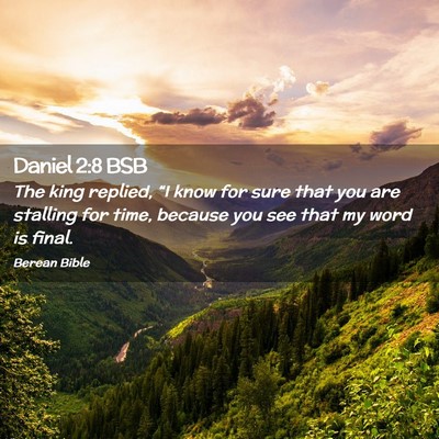 Picture 02 - Daniel 2:8 BSB - The king replied, “I know for sure that you are - Bible Verse Picture