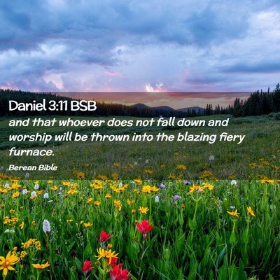 Picture 02 - Daniel 3:11 BSB - and that whoever does not fall down and worship - Bible Verse Picture