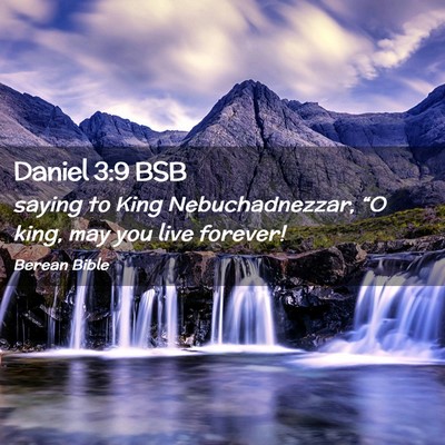 Picture 02 - Daniel 3:9 BSB - saying to King Nebuchadnezzar, “O king, may you - Bible Verse Picture
