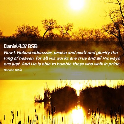 Picture 02 - Daniel 4:37 BSB - Now I, Nebuchadnezzar, praise and exalt and - Bible Verse Picture