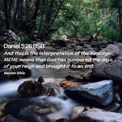 Picture 02 - Daniel 5:26 BSB - And this is the interpretation of the message: - Bible Verse Picture