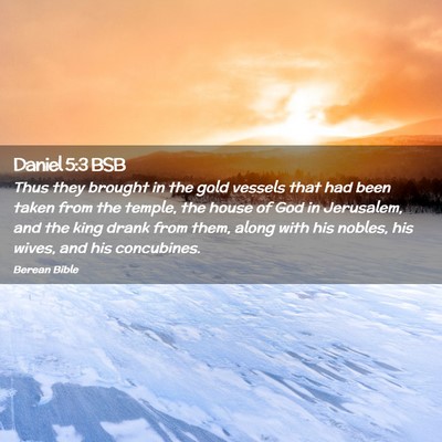 Picture 02 - Daniel 5:3 BSB - Thus they brought in the gold vessels that had - Bible Verse Picture