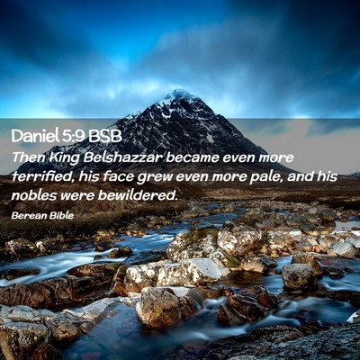 Picture 02 - Daniel 5:9 BSB - Then King Belshazzar became even more terrified, - Bible Verse Picture