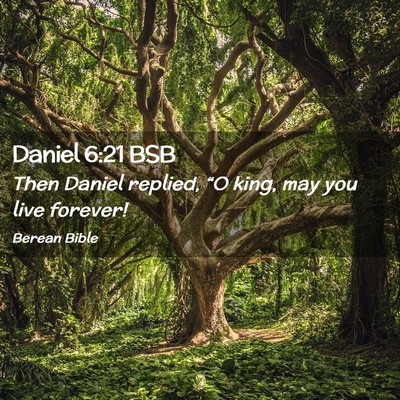 Picture 02 - Daniel 6:21 BSB - Then Daniel replied, “O king, may you live - Bible Verse Picture