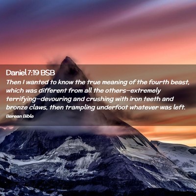 Picture 02 - Daniel 7:19 BSB - Then I wanted to know the true meaning of the - Bible Verse Picture