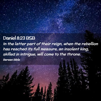 Picture 02 - Daniel 8:23 BSB - In the latter part of their reign, when the - Bible Verse Picture