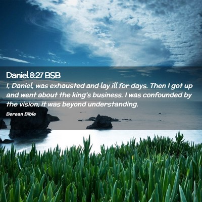 Picture 02 - Daniel 8:27 BSB - I, Daniel, was exhausted and lay ill for days. - Bible Verse Picture