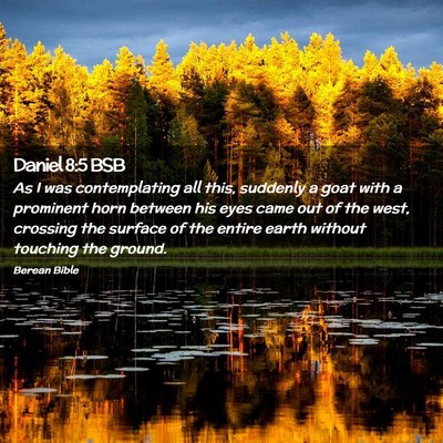 Picture 02 - Daniel 8:5 BSB - As I was contemplating all this, suddenly a goat - Bible Verse Picture