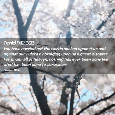 Picture 02 - Daniel 9:12 BSB - You have carried out the words spoken against us - Bible Verse Picture