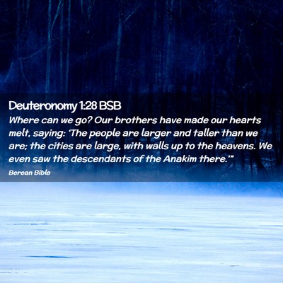 Picture 02 - Deuteronomy 1:28 BSB - Where can we go? Our brothers have made our - Bible Verse Picture