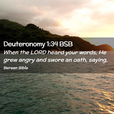 Picture 02 - Deuteronomy 1:34 BSB - When the LORD heard your words, He grew angry and - Bible Verse Picture