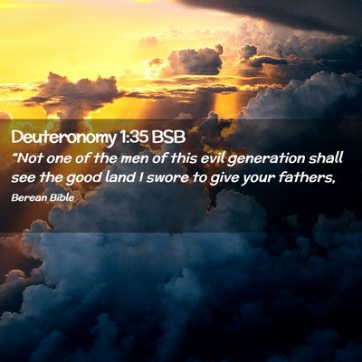 Picture 02 - Deuteronomy 1:35 BSB - “Not one of the men of this evil generation - Bible Verse Picture