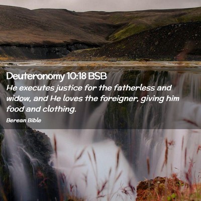 Picture 02 - Deuteronomy 10:18 BSB - He executes justice for the fatherless and widow, - Bible Verse Picture
