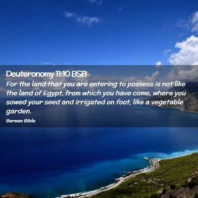 Picture 02 - Deuteronomy 11:10 BSB - For the land that you are entering to possess is - Bible Verse Picture