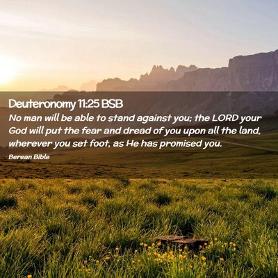 Picture 02 - Deuteronomy 11:25 BSB - No man will be able to stand against you; the - Bible Verse Picture