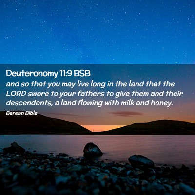 Picture 02 - Deuteronomy 11:9 BSB - and so that you may live long in the land that - Bible Verse Picture