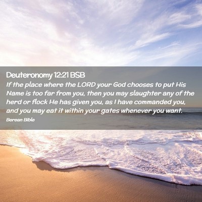Picture 02 - Deuteronomy 12:21 BSB - If the place where the LORD your God chooses to - Bible Verse Picture