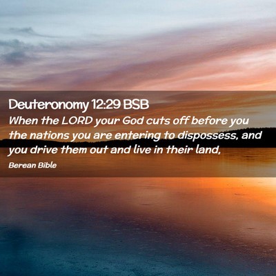 Picture 02 - Deuteronomy 12:29 BSB - When the LORD your God cuts off before you the - Bible Verse Picture