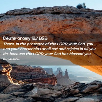 Picture 02 - Deuteronomy 12:7 BSB - There, in the presence of the LORD your God, you - Bible Verse Picture