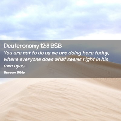Picture 02 - Deuteronomy 12:8 BSB - You are not to do as we are doing here today, - Bible Verse Picture