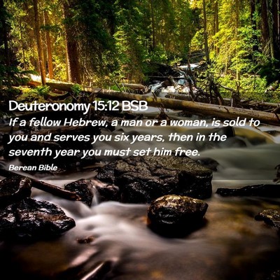 Picture 02 - Deuteronomy 15:12 BSB - If a fellow Hebrew, a man or a woman, is sold to - Bible Verse Picture