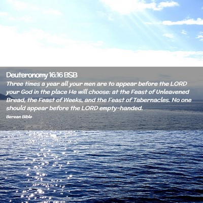 Picture 02 - Deuteronomy 16:16 BSB - Three times a year all your men are to appear - Bible Verse Picture
