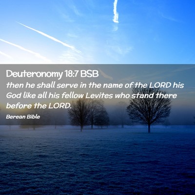 Picture 02 - Deuteronomy 18:7 BSB - then he shall serve in the name of the LORD his - Bible Verse Picture