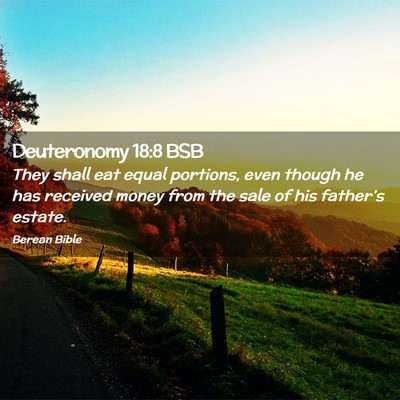 Picture 02 - Deuteronomy 18:8 BSB - They shall eat equal portions, even though he has - Bible Verse Picture