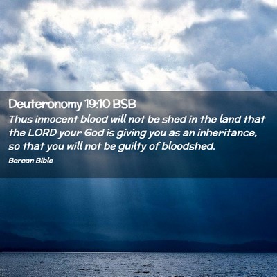 Picture 02 - Deuteronomy 19:10 BSB - Thus innocent blood will not be shed in the land - Bible Verse Picture