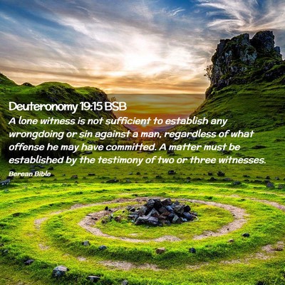 Picture 02 - Deuteronomy 19:15 BSB - A lone witness is not sufficient to establish any - Bible Verse Picture