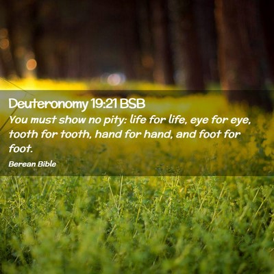 Picture 02 - Deuteronomy 19:21 BSB - You must show no pity: life for life, eye for - Bible Verse Picture