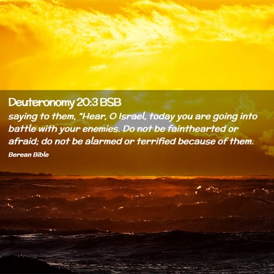 Picture 02 - Deuteronomy 20:3 BSB - saying to them, “Hear, O Israel, today you are - Bible Verse Picture