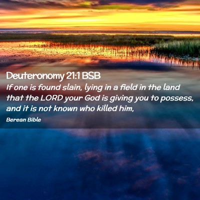 Picture 02 - Deuteronomy 21:1 BSB - If one is found slain, lying in a field in the - Bible Verse Picture