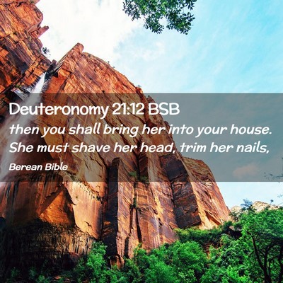 Picture 02 - Deuteronomy 21:12 BSB - then you shall bring her into your house. She - Bible Verse Picture