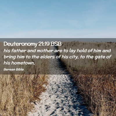 Picture 02 - Deuteronomy 21:19 BSB - his father and mother are to lay hold of him and - Bible Verse Picture