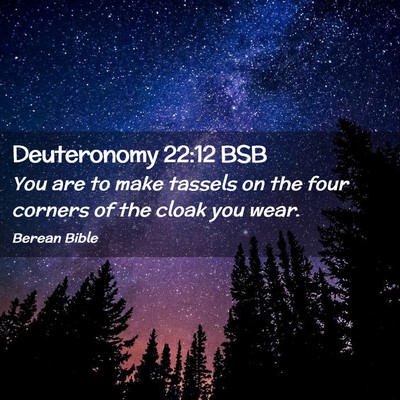 Picture 02 - Deuteronomy 22:12 BSB - You are to make tassels on the four corners of - Bible Verse Picture