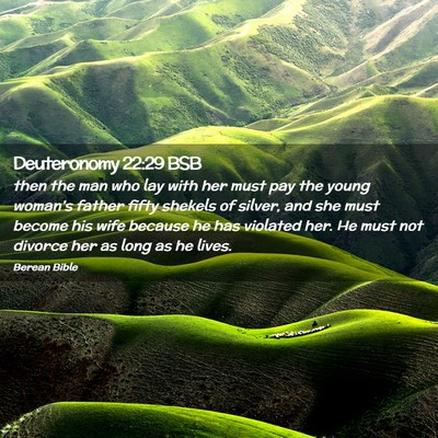 Picture 02 - Deuteronomy 22:29 BSB - then the man who lay with her must pay the young - Bible Verse Picture
