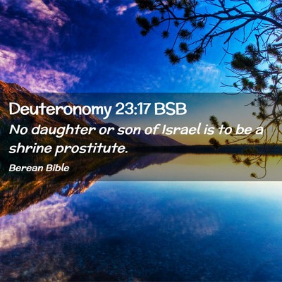 Picture 02 - Deuteronomy 23:17 BSB - No daughter or son of Israel is to be a shrine - Bible Verse Picture